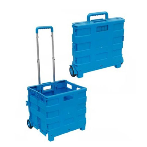 Praktisk Folde Crate Handle ind Trolley Taske Boks Sammenfoldelig rullende Vogn